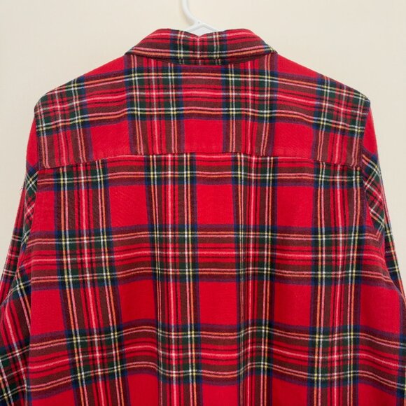 L.L. Bean Women's Plus Red Scotch Plaid Flannel Button-Front Shirt Top 2X - Picture 5 of 9